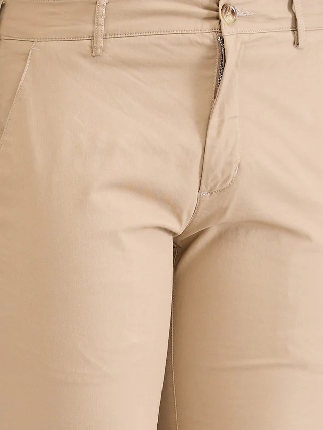 Colorplus Khaki Solid Piece Dyed Super Slim Fit Cotton Blend Trouser - Image 6