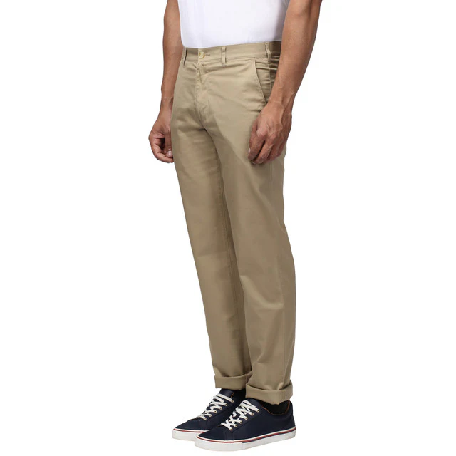 Colorplus Khaki Tailored Fit Cotton Trouser - Image 3