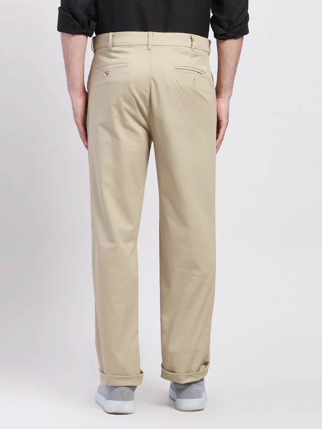 Colorplus Men Beige Dyed Regular Fit Trouser - Image 4