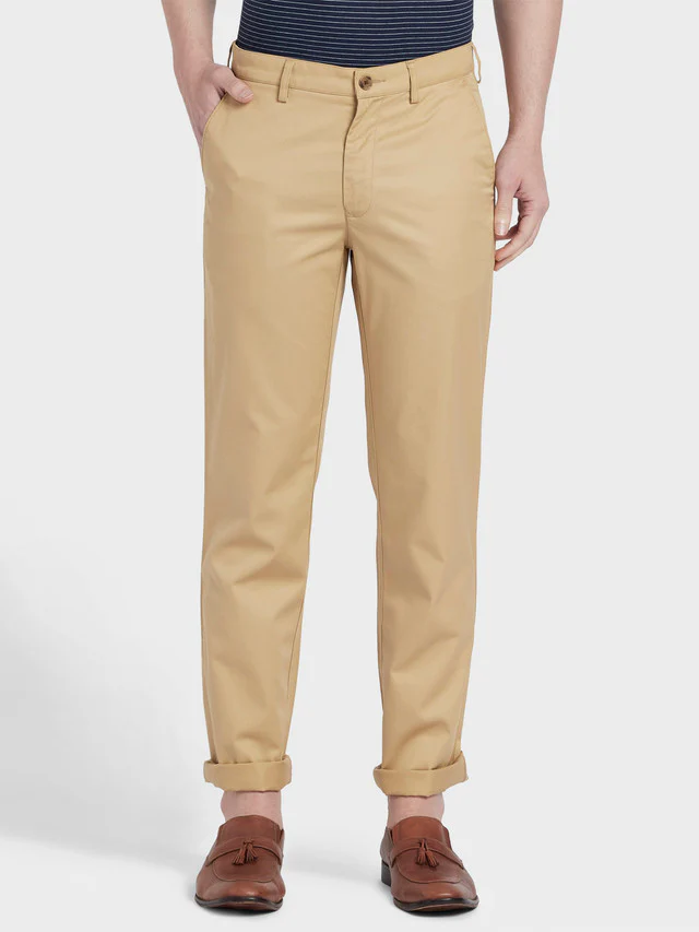 Colorplus Men Beige Tailored Fit Trouser
