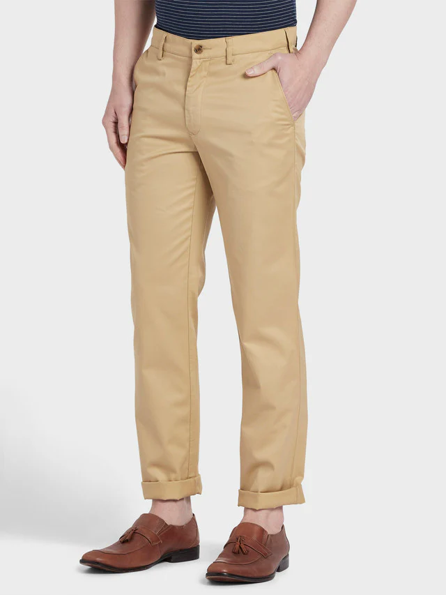 Colorplus Men Beige Tailored Fit Trouser - Image 3