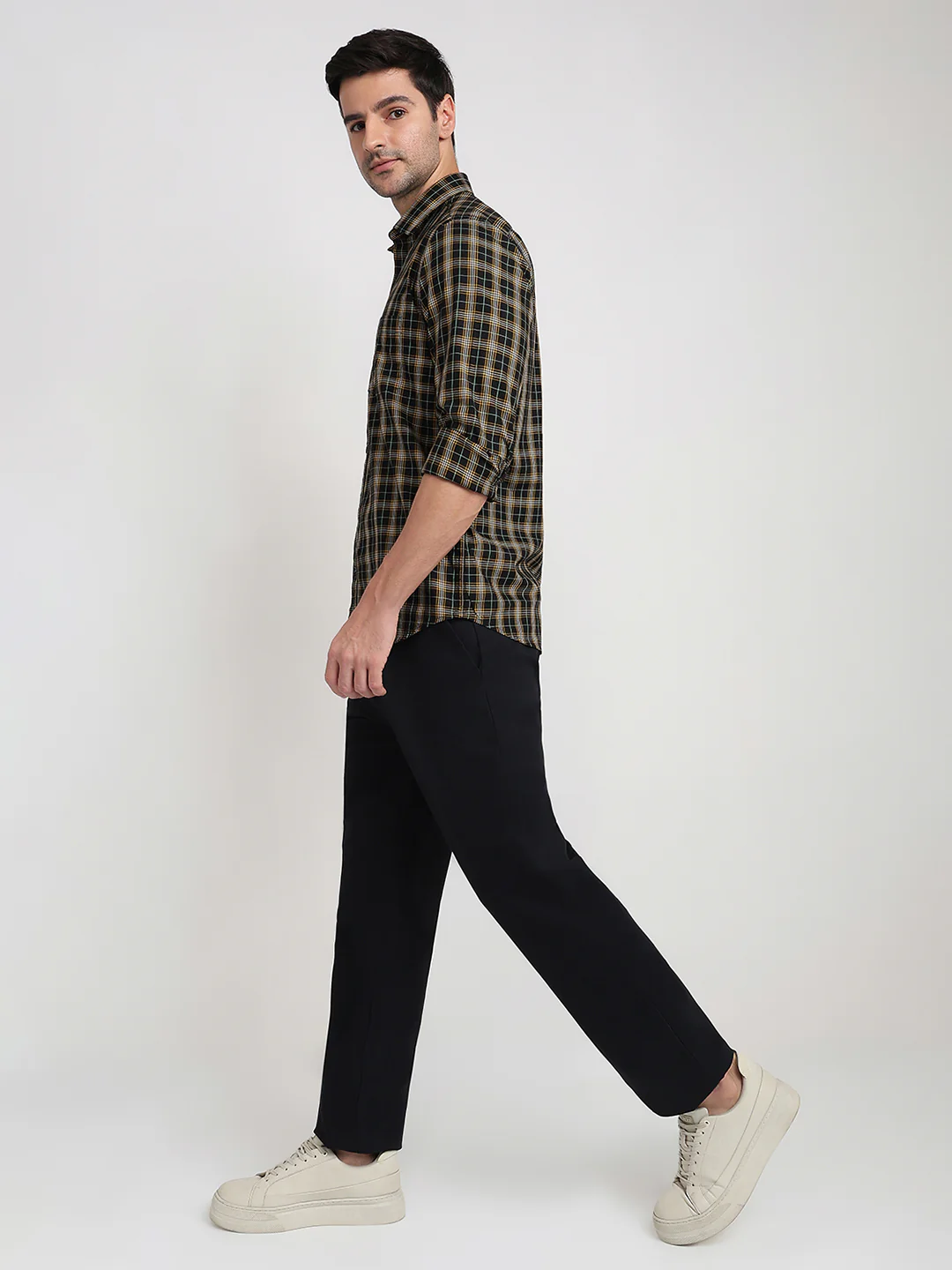 Colorplus Men Black Checks Regular Fit Cotton Full Sleeve Casual Shirt - Image 5