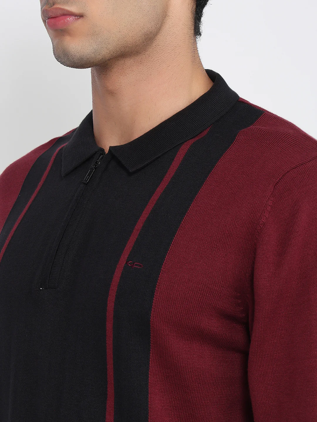 Colorplus Men Black Jacquard Regular Fit Cotton Sweatshirt - Image 6