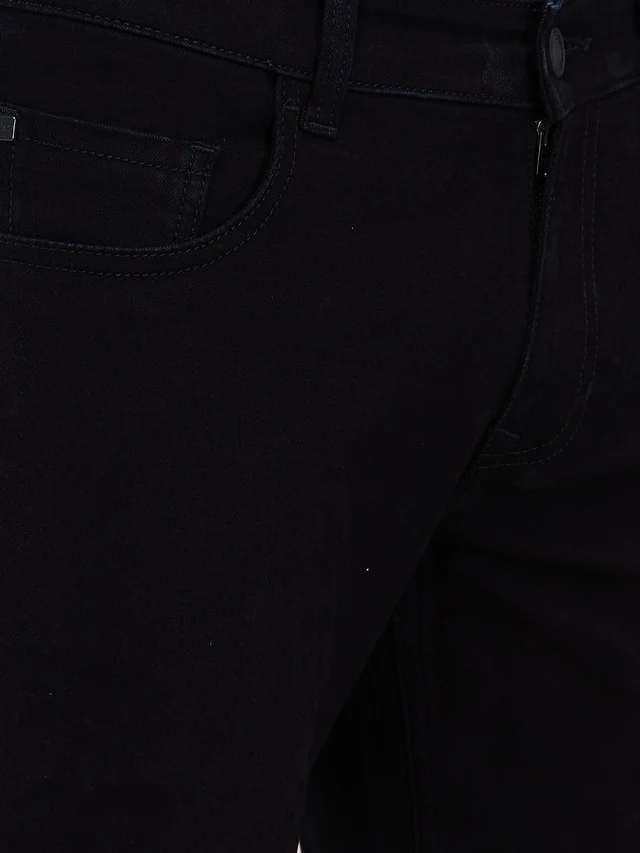 Colorplus Men Black Plain Mid Rise Slim Fit Cotton Blend Jeans - Image 5