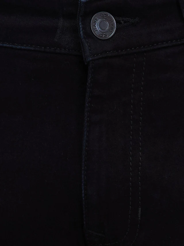 Colorplus Men Black Plain Mid Rise Slim Fit Cotton Blend Jeans - Image 6