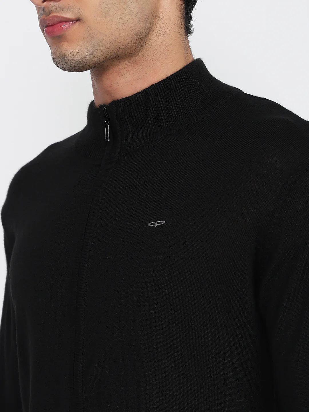 Colorplus Men Black Plain Regular Fit Acrylic Blend Sweatshirt - Image 6