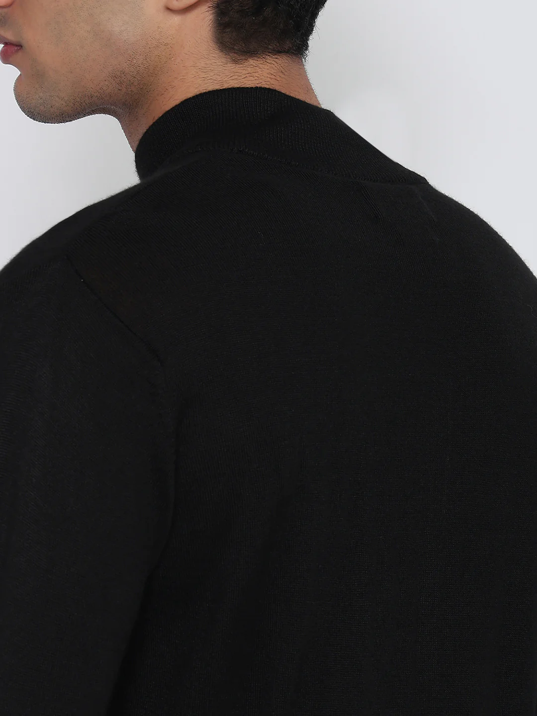 Colorplus Men Black Plain Regular Fit Acrylic Blend Sweatshirt - Image 7