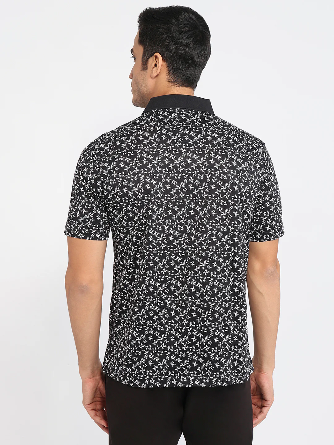 Colorplus Men Black Print Comfort Fit Cotton T-shirt - Image 4