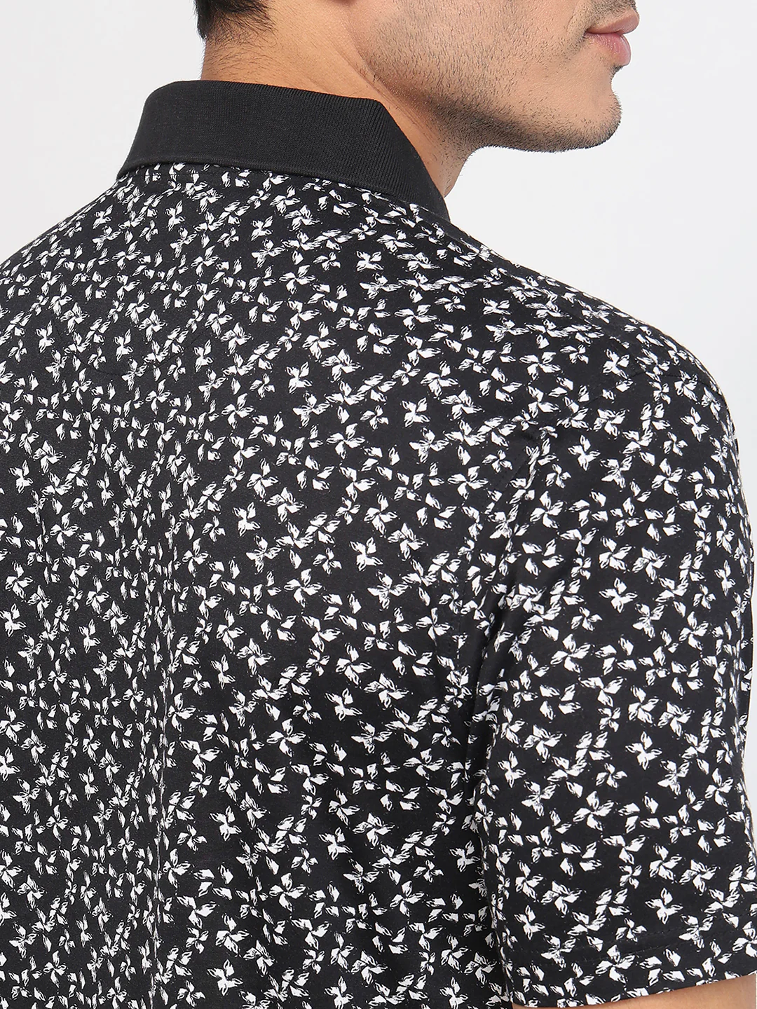 Colorplus Men Black Print Comfort Fit Cotton T-shirt - Image 7