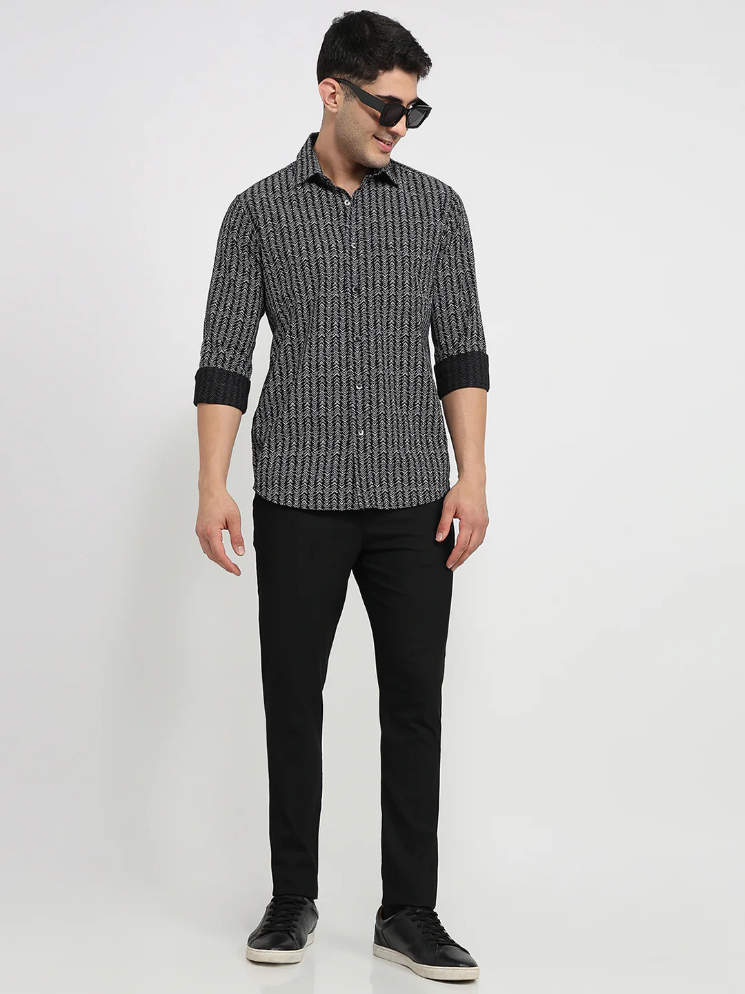 Colorplus Men Black Print Regular Fit Cotton Shirt - Image 6
