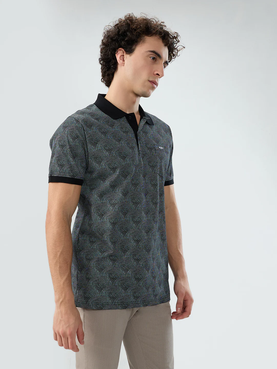 Colorplus Men Black Print Regular Fit Cotton T-shirt - Image 2