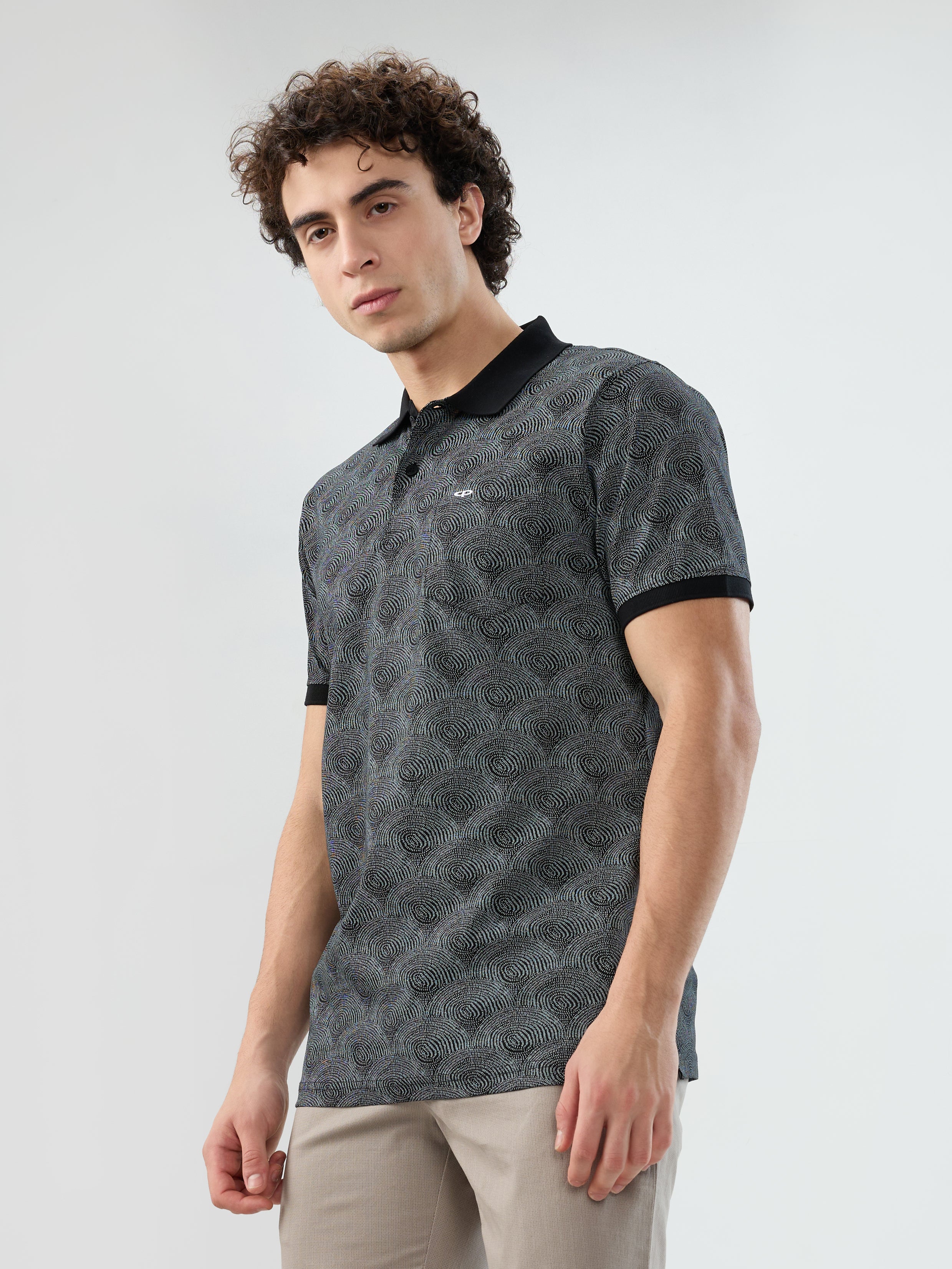 Colorplus Men Black Print Regular Fit Cotton T-shirt - Image 3