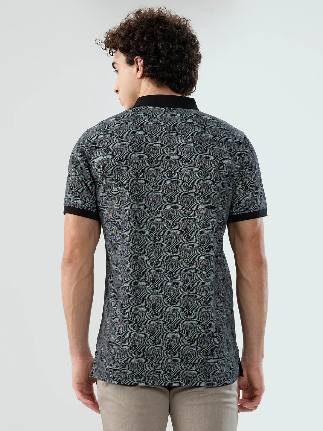 Colorplus Men Black Print Regular Fit Cotton T-shirt - Image 4