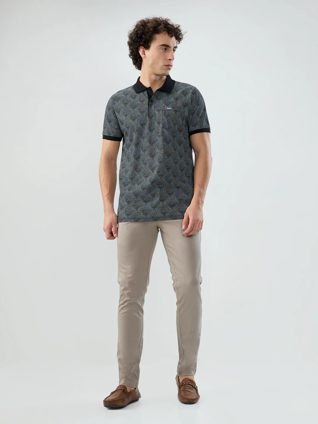 Colorplus Men Black Print Regular Fit Cotton T-shirt - Image 5