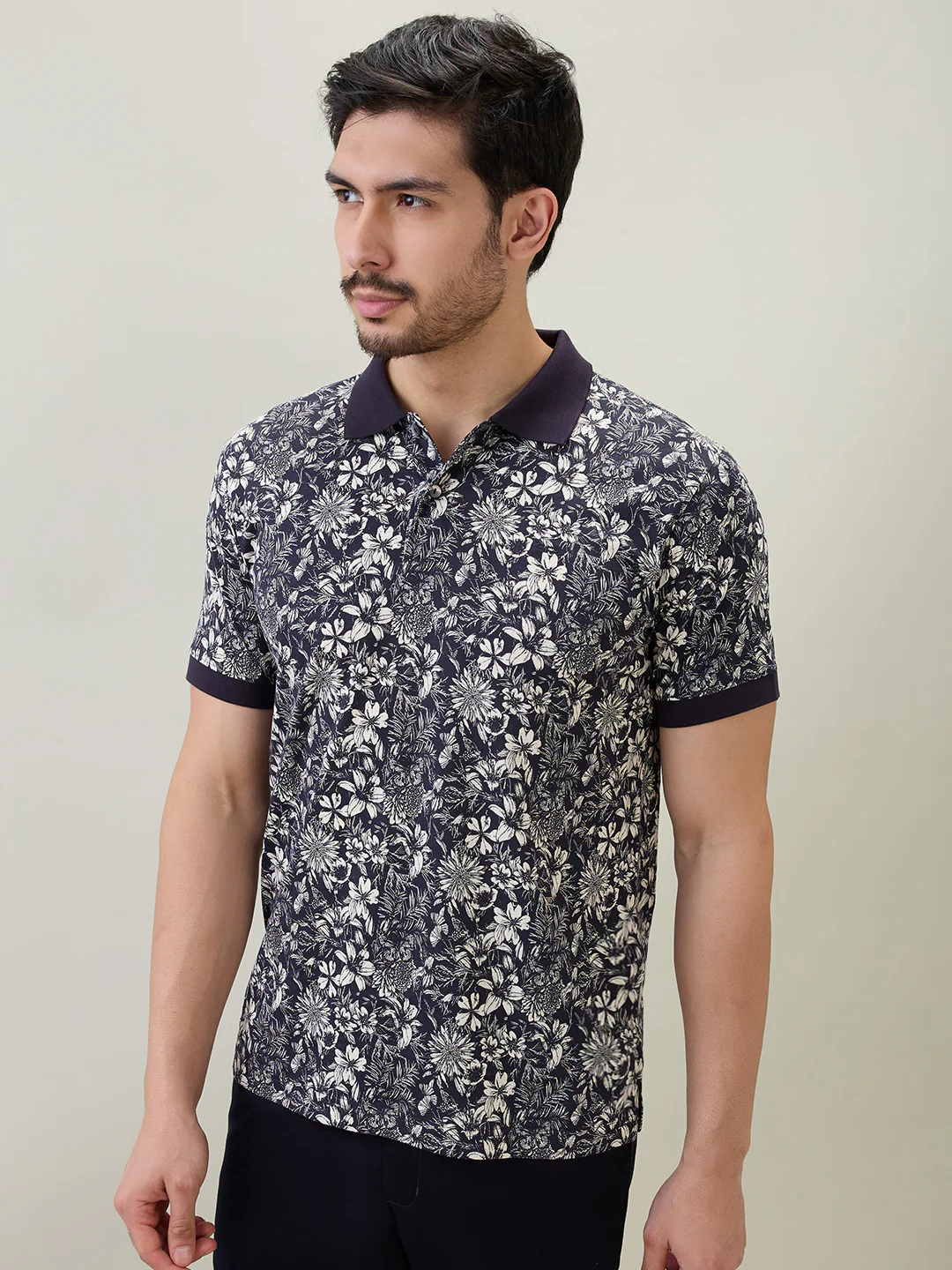 Colorplus Men Black Print Regular Fit Cotton T-shirt - Image 3