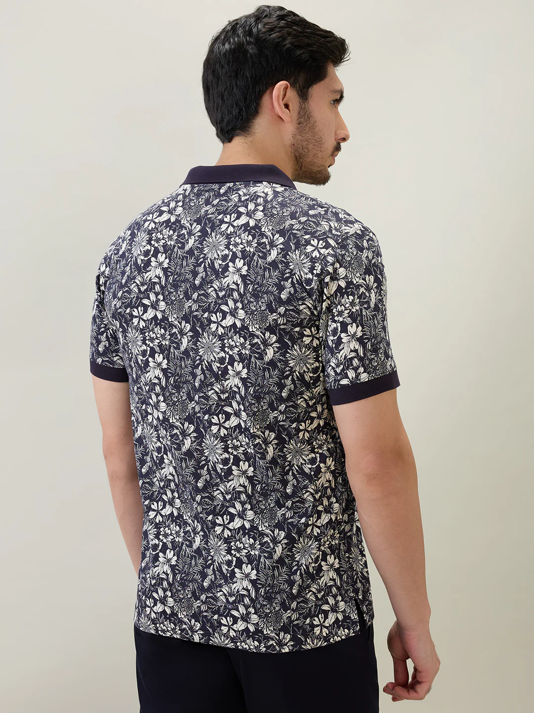 Colorplus Men Black Print Regular Fit Cotton T-shirt - Image 4