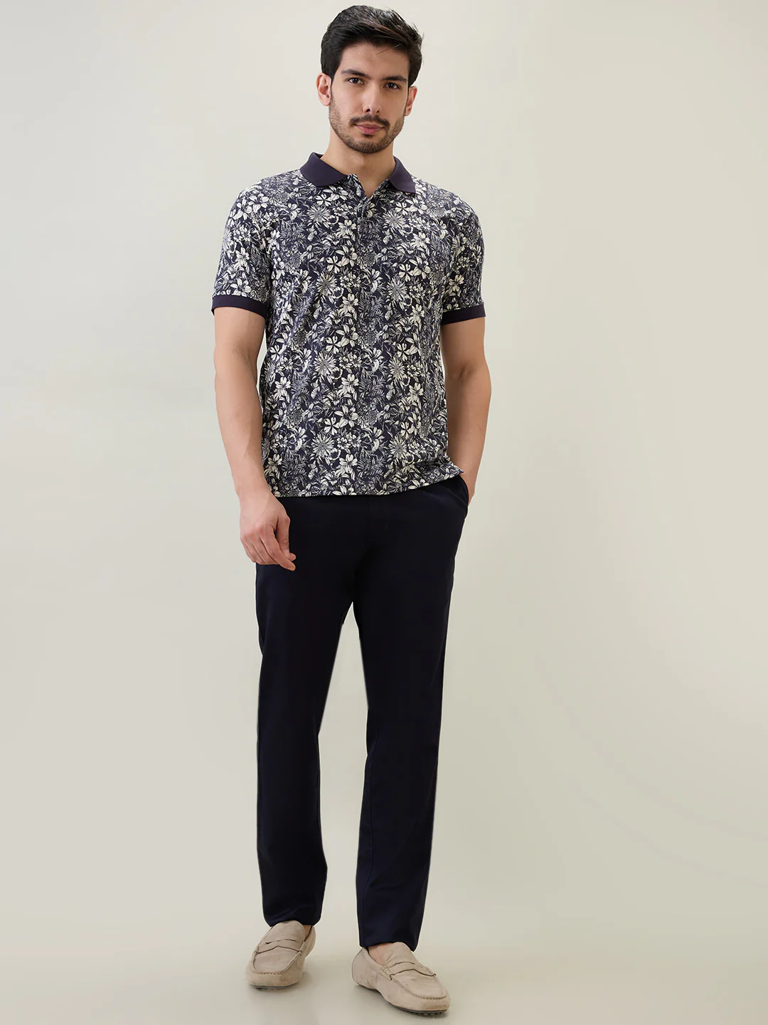Colorplus Men Black Print Regular Fit Cotton T-shirt - Image 5