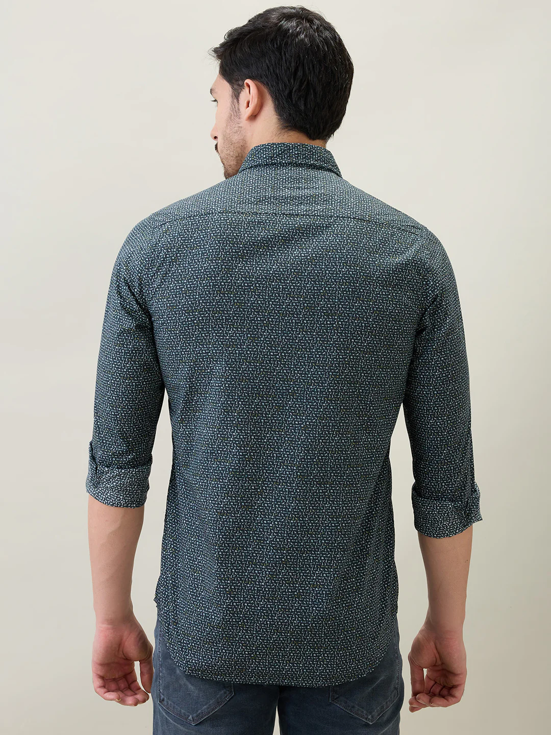Colorplus Men Black Print Slim Fit Cotton Shirt - Image 4