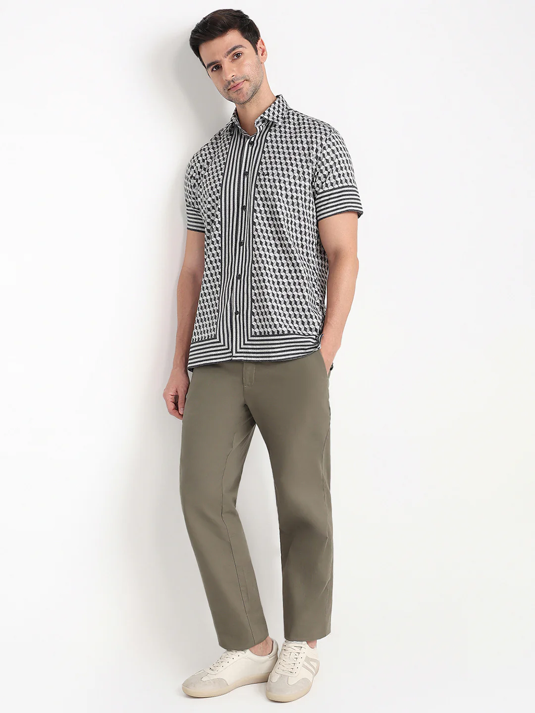Colorplus Men Black Printed Regular Fit Cotton Half Sleeve Casual Shirt - Image 5