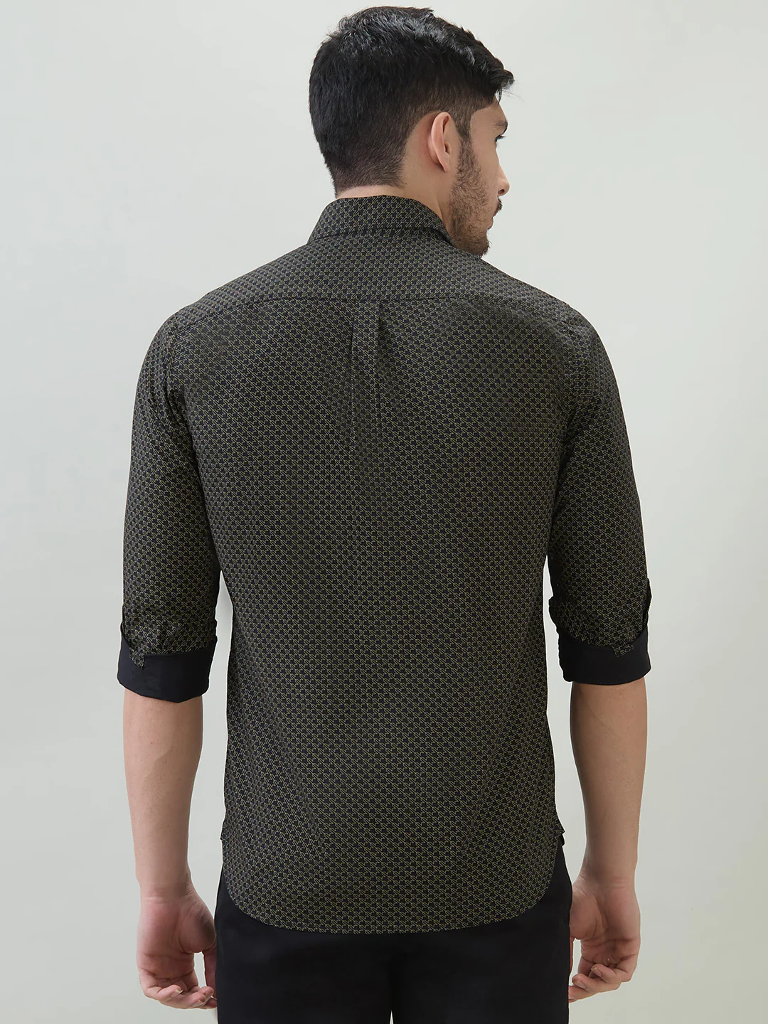 Colorplus Men Black Printed Slim Fit Cotton Blend Casual Shirt - Image 4