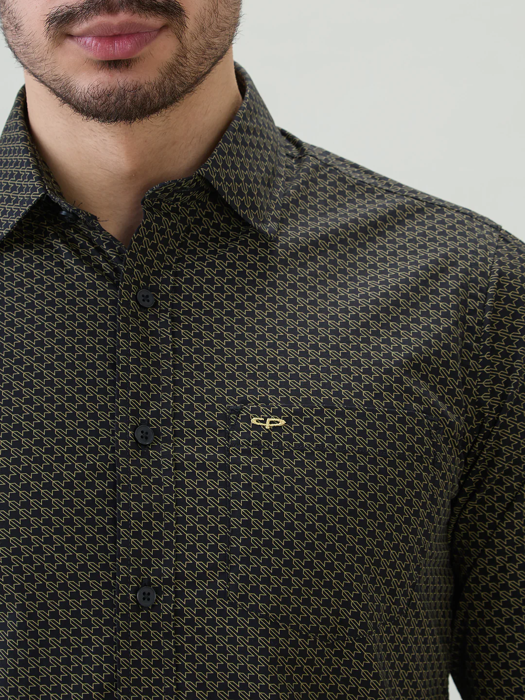 Colorplus Men Black Printed Slim Fit Cotton Blend Casual Shirt - Image 6