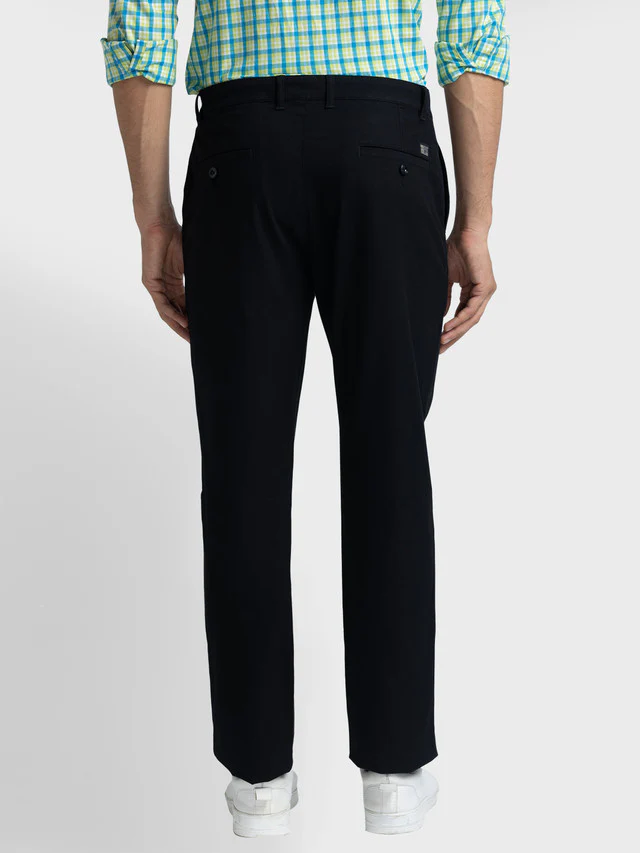 Colorplus Men Black Solid Contemporary Fit Trouser - Image 4