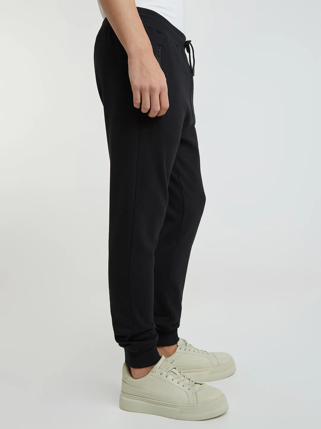 ColorPlus Men Black Solid Regular Fit Cotton Blend Jogger - Image 2