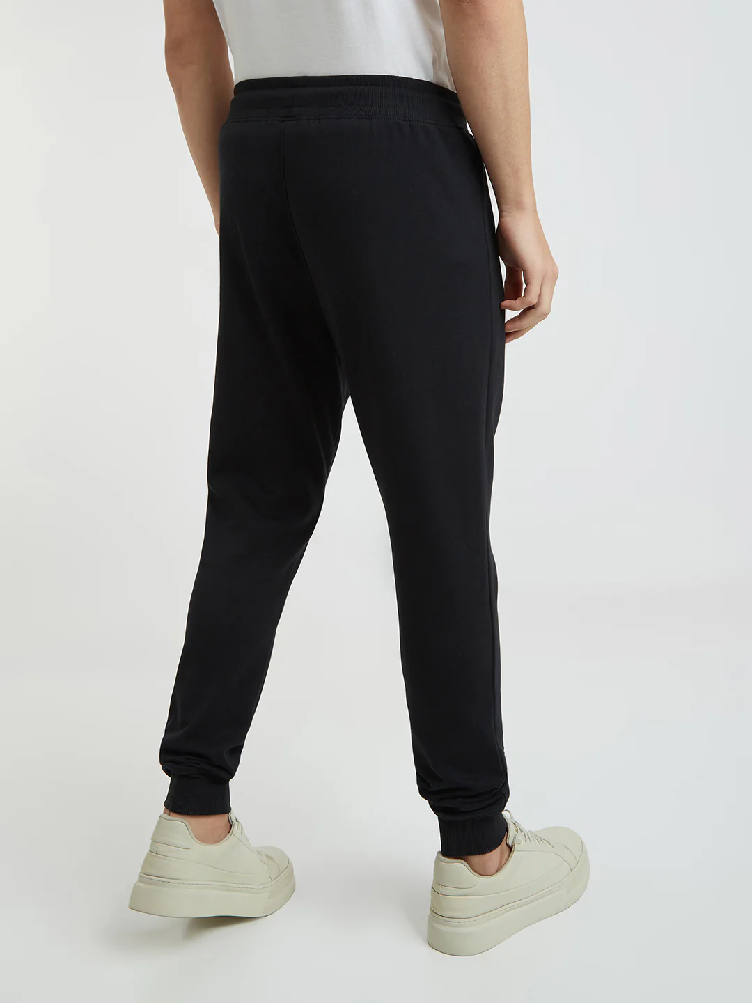ColorPlus Men Black Solid Regular Fit Cotton Blend Jogger - Image 4