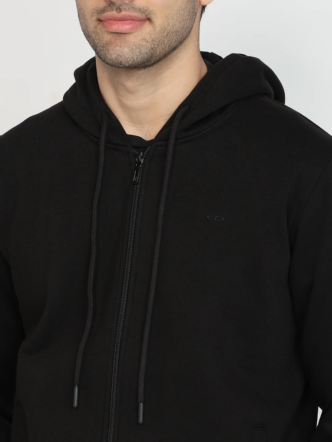 Colorplus Men Black Solid Regular Fit Cotton Blend Sweatshirt - Image 6