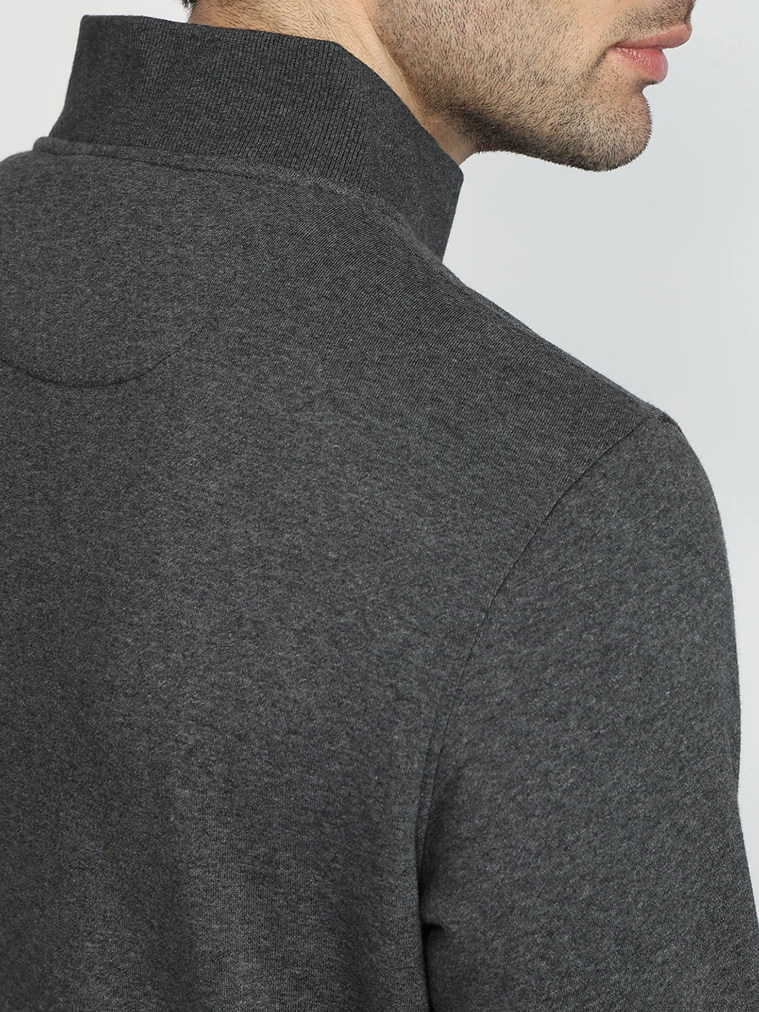 Colorplus Men Black Solid Regular Fit Cotton Blend Sweatshirt - Image 7