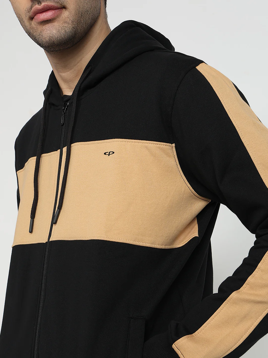 Colorplus Men Black Solid Regular Fit Cotton Blend Sweatshirt - Image 6
