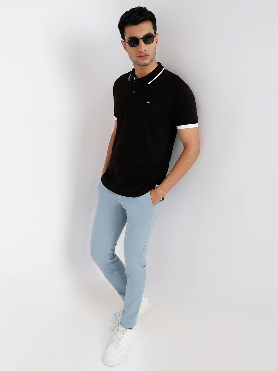 Colorplus Men Black Solid Regular Fit Cotton Blend T-Shirt - Image 5