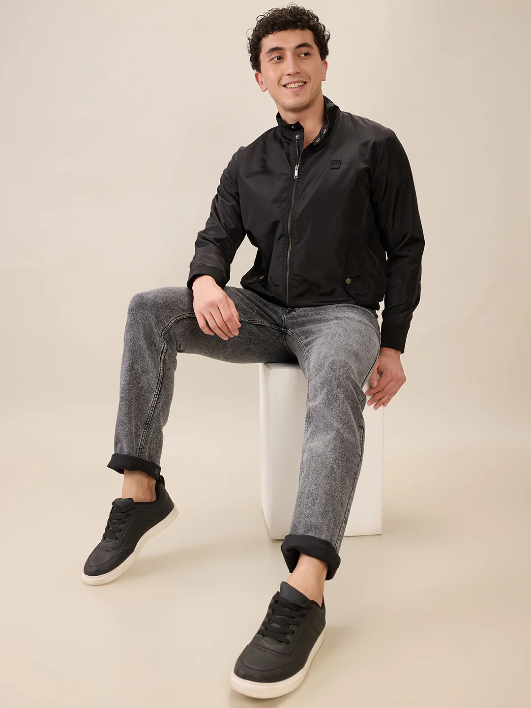 Colorplus Men Black Solid Regular Fit Polyester Jacket - Image 7