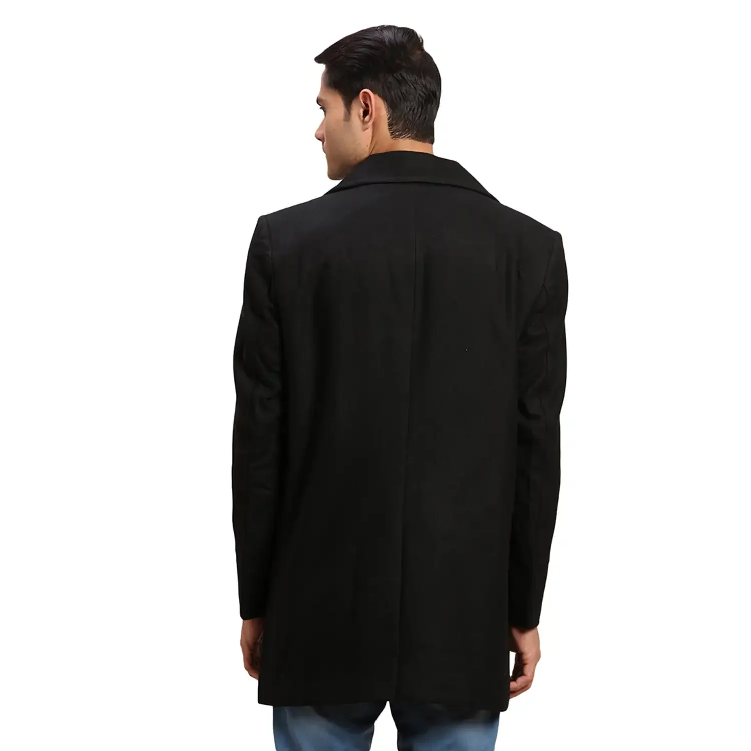 Colorplus Men Black Solid Regular Fit Wool Blend Bomber Jacket - Image 4