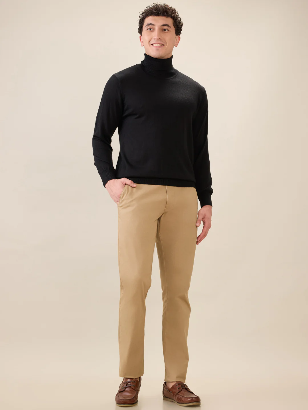 Colorplus Men Black Solid Regular Fit Wool Blend Sweatshirt - Image 5