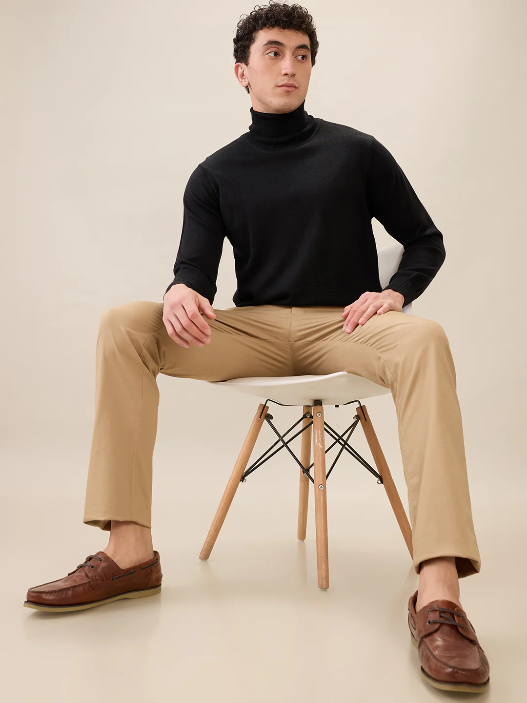 Colorplus Men Black Solid Regular Fit Wool Blend Sweatshirt - Image 7