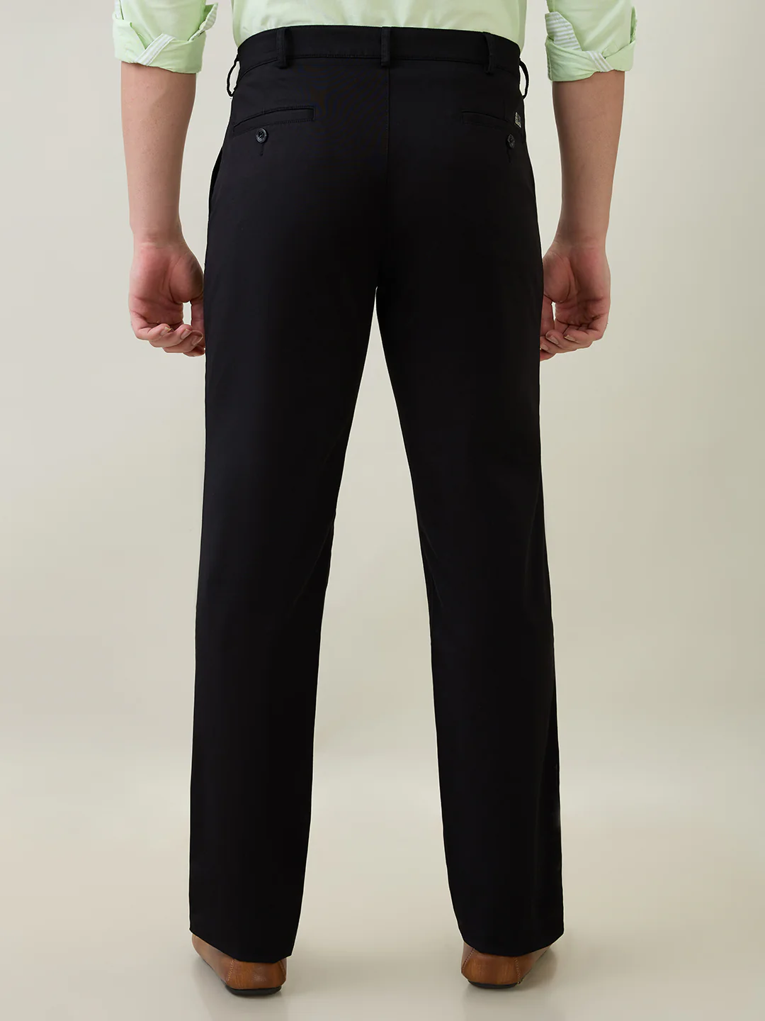 Colorplus Men Black Twill Regular Fit Cotton Blend Trouser - Image 4