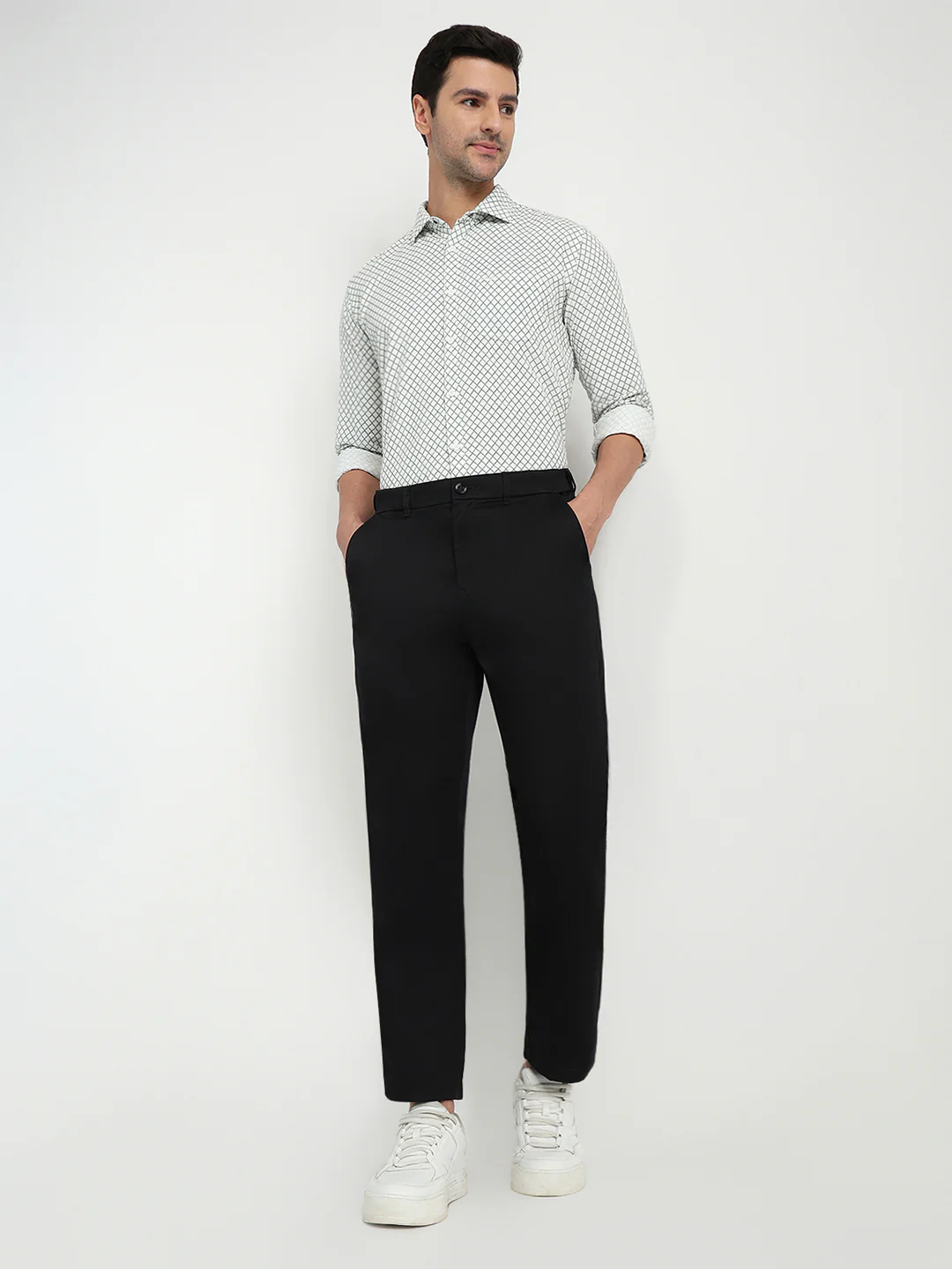 Colorplus Men Black Twill Regular Fit Cotton Trouser - Image 5