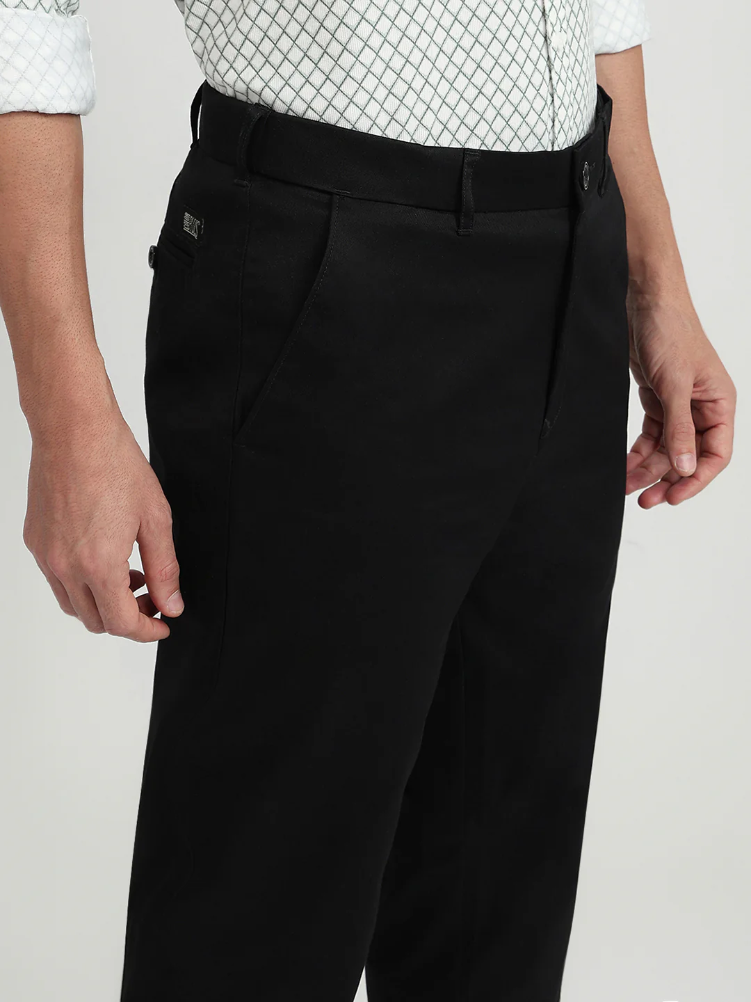 Colorplus Men Black Twill Regular Fit Cotton Trouser - Image 6