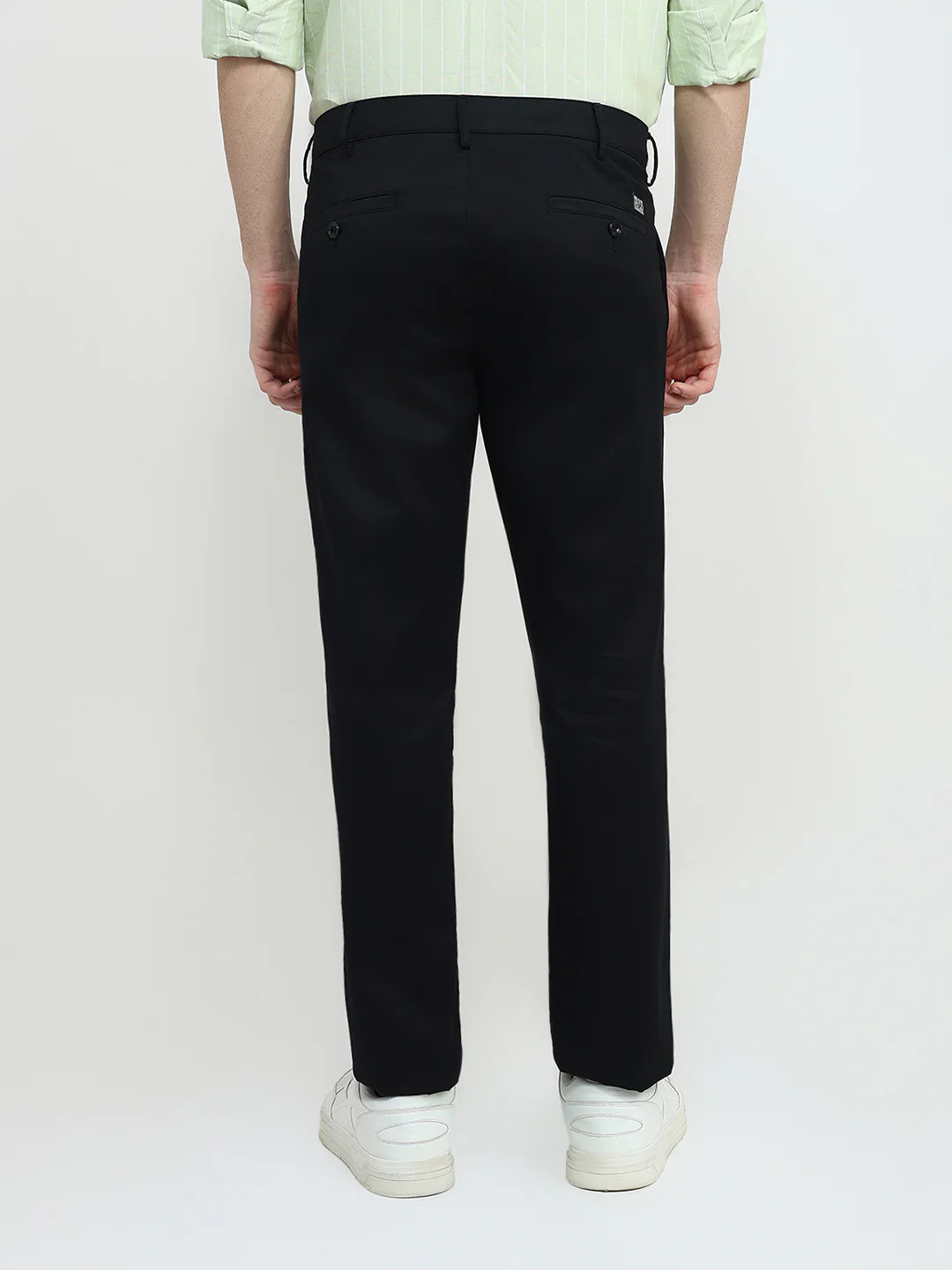 Colorplus Men Black Twill Slim Fit Cotton Trouser - Image 4