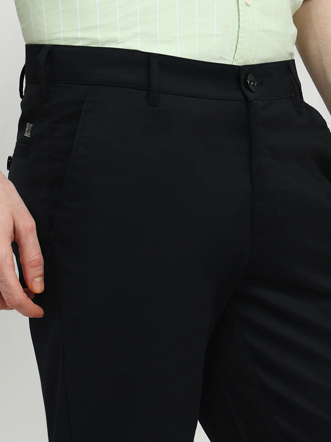 Colorplus Men Black Twill Slim Fit Cotton Trouser - Image 6