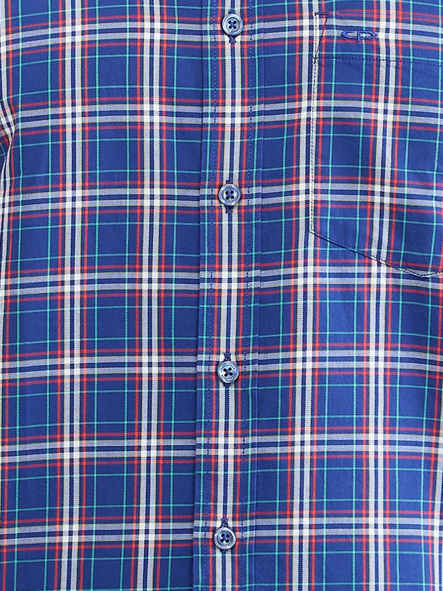Colorplus Men Blue Checkered Regular Fit Half Sleeve Spread Collar Shirt - Image 7