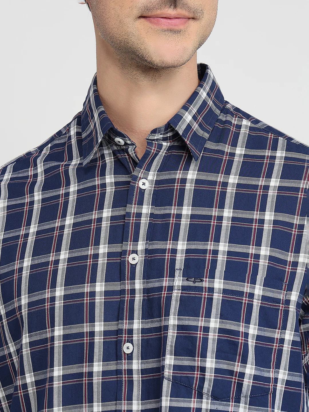 Colorplus Men Blue Checks Comfort Fit Cotton Casual Shirt - Image 6