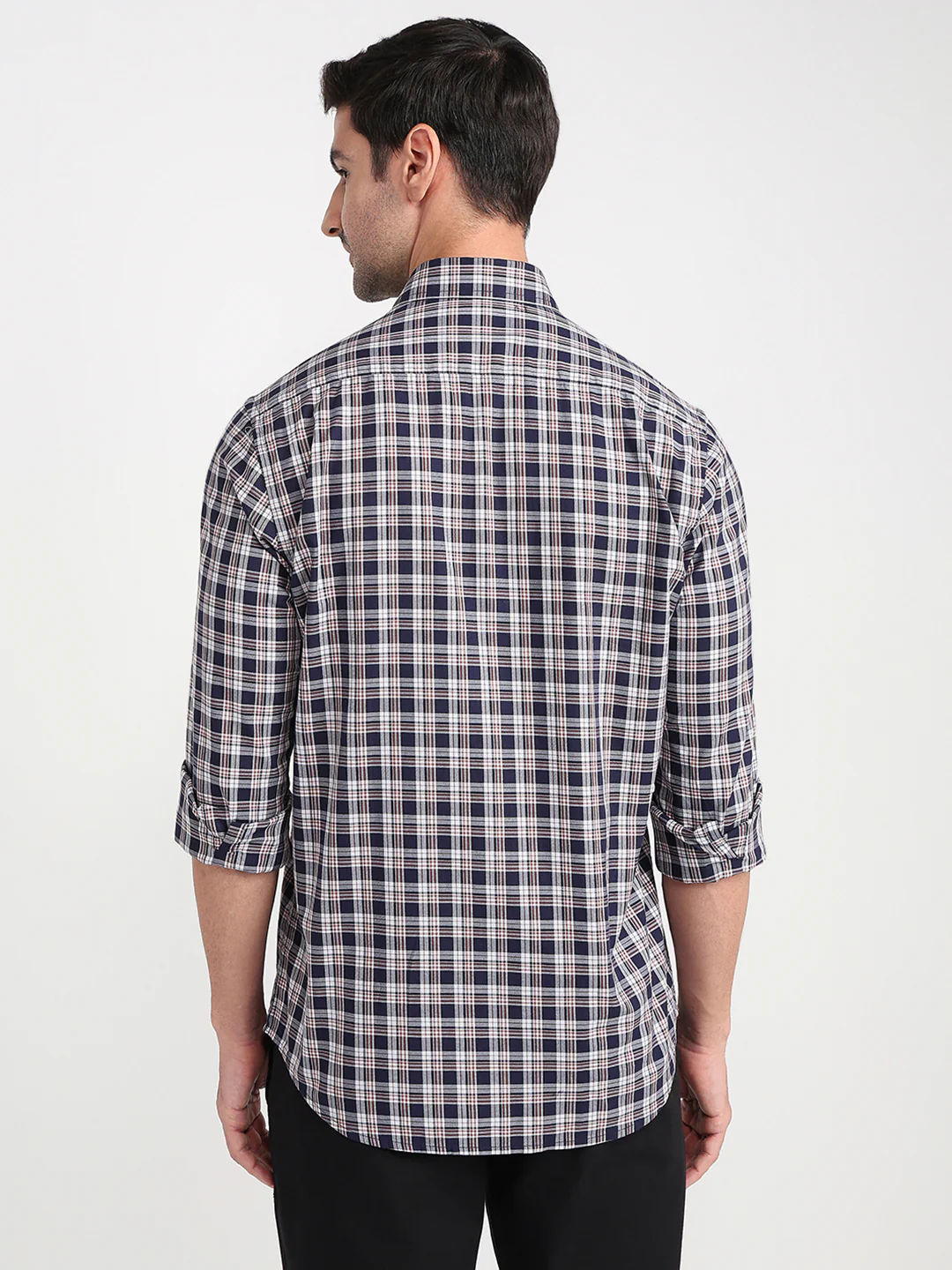 Colorplus Men Blue Checks Regular Fit Cotton Full Sleeve Casual Shirt - Image 4