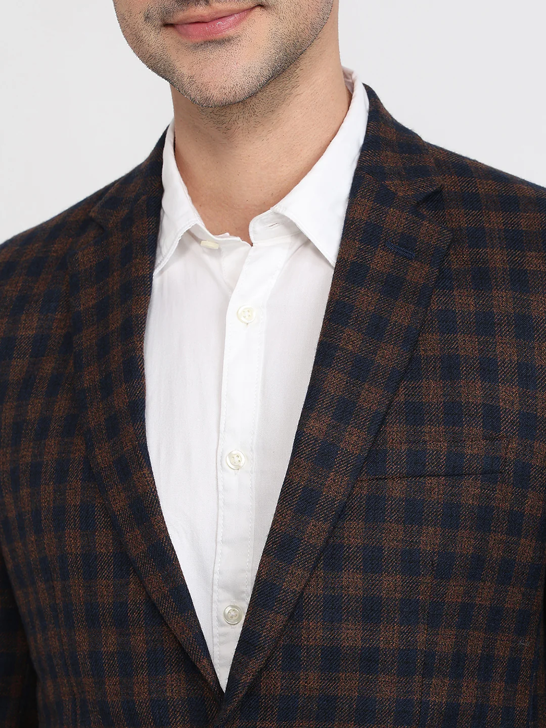 Colorplus Men Blue Checks Regular Fit Wool Blazer - Image 6