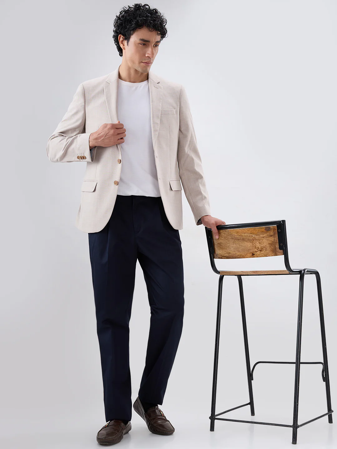 Colorplus Men Blue Comfort Fit Twill Trouser - Image 7