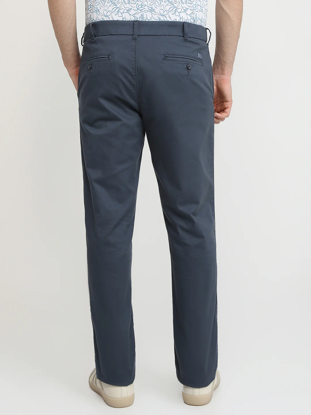 Colorplus Men Blue Dobby Slim Fit Cotton Blend Trouser - Image 12