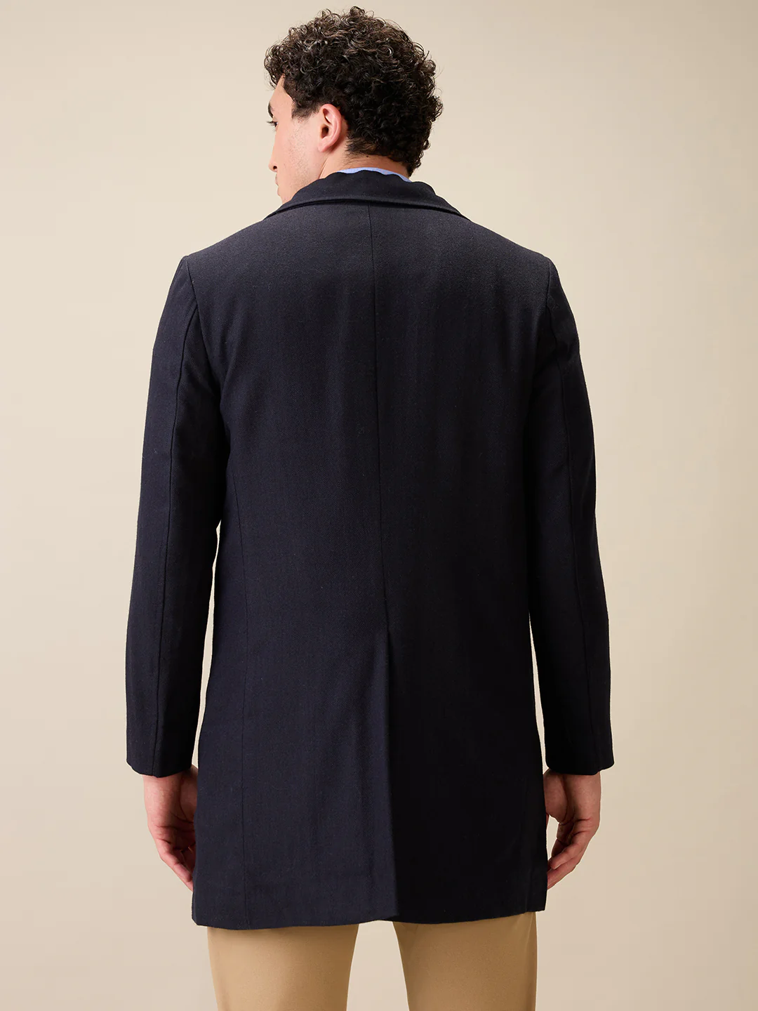 Colorplus Men Blue Herringbone Regular Fit Polyester Full Sleeve Jacket - Image 4