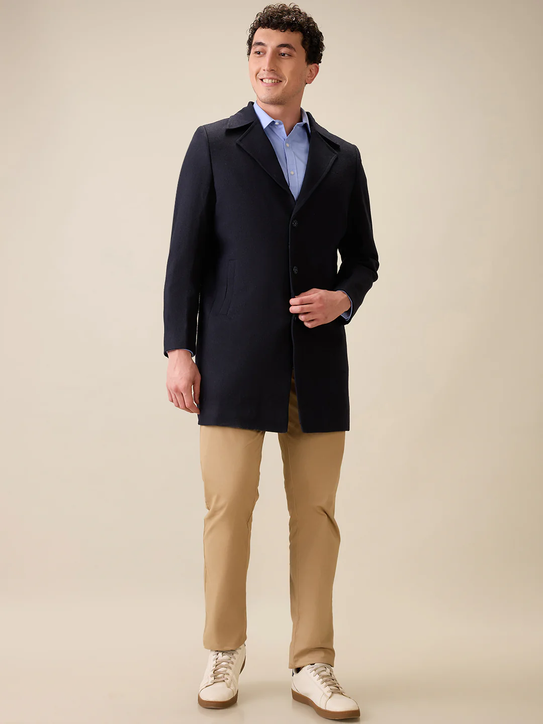Colorplus Men Blue Herringbone Regular Fit Polyester Full Sleeve Jacket - Image 5