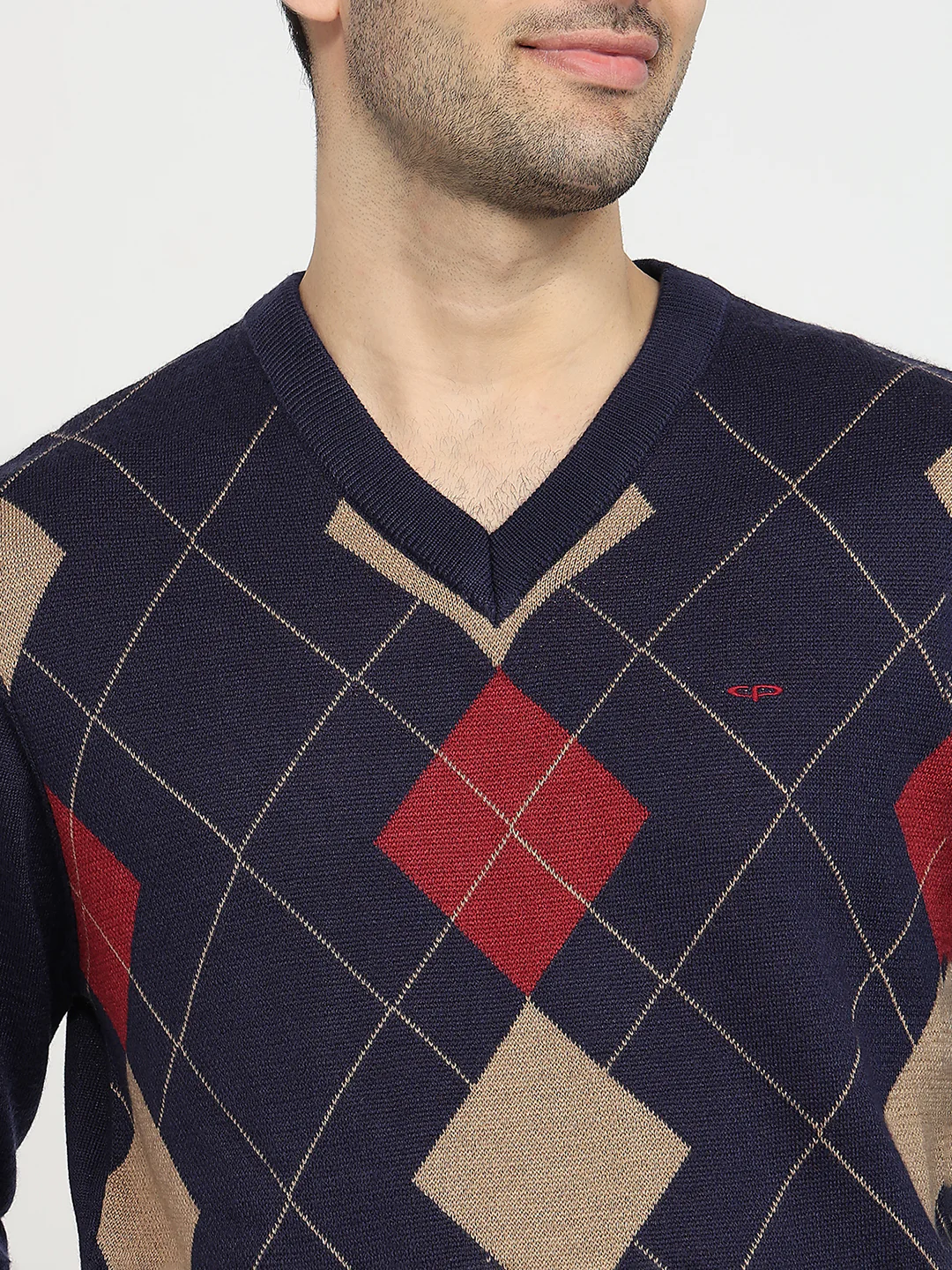 Colorplus Men Blue Jacquard Regular Fit Acrylic Blend Sweatshirt - Image 6